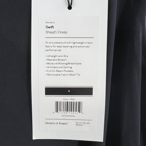 Ministry of Supply Swift Sheath Dress Navy Blue Size Small New - Picture 9 of 9